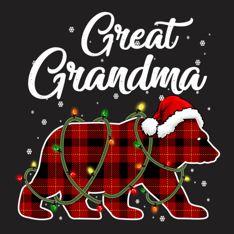 Great Grandma Bear Xmas Red Plaid Matching Christmas Pajamas T-shirt | Artistshot