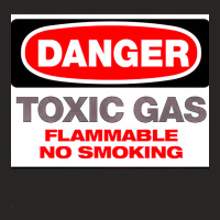 Danger Toxic Gas, Danger, Toxic, Gas, Danger Toxic Ga, Danger Toxic Ga Ladies Fitted T-shirt | Artistshot