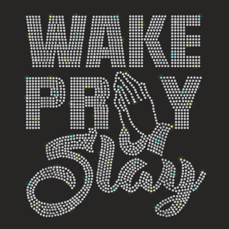 Wake Pray Slay Rhinestone Funny Christian For Birthday Girl Ladies Fitted T-Shirt by Fashology | Artistshot