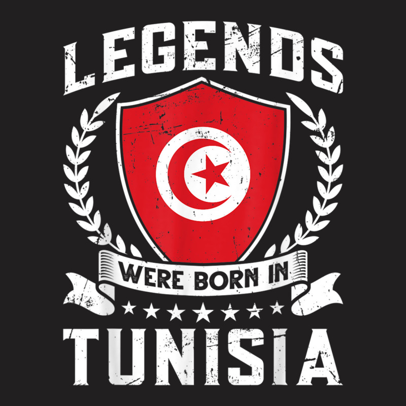 Vintage Design Tunisian Flag Legends Were Born In Tunisia T-shirt | Artistshot