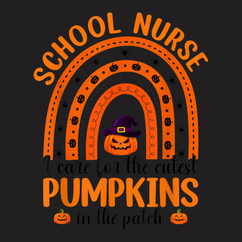 School Nurse Cutest Pumpkins Rainbow Halloween Spider T-shirt | Artistshot