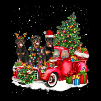 3 Rottweiler Truck Christmas Light Tree Reindeer Santa Xmas V-neck Tee | Artistshot