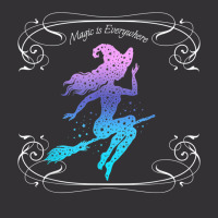 Magic Is Everywhere Witch Flying On A Broomstick Halloween Vintage Hoodie | Artistshot