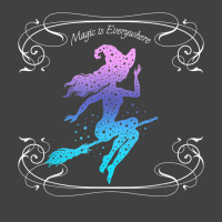 Magic Is Everywhere Witch Flying On A Broomstick Halloween Vintage T-shirt | Artistshot