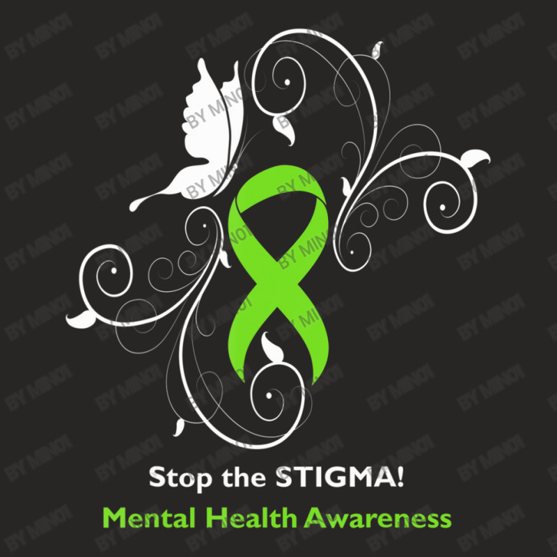 Stop The Stigma Mental Health Awareness Ladies Fitted T-Shirt by Min01 | Artistshot