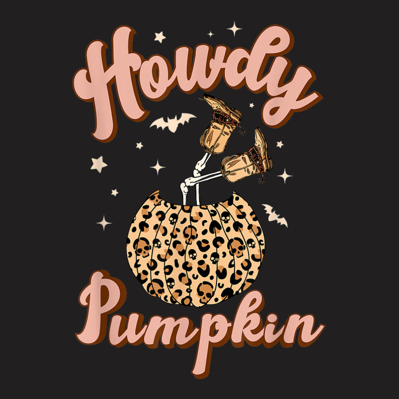 Leopard Howdy Pumpkin Skeleton Cowboy Western Halloween T-shirt | Artistshot