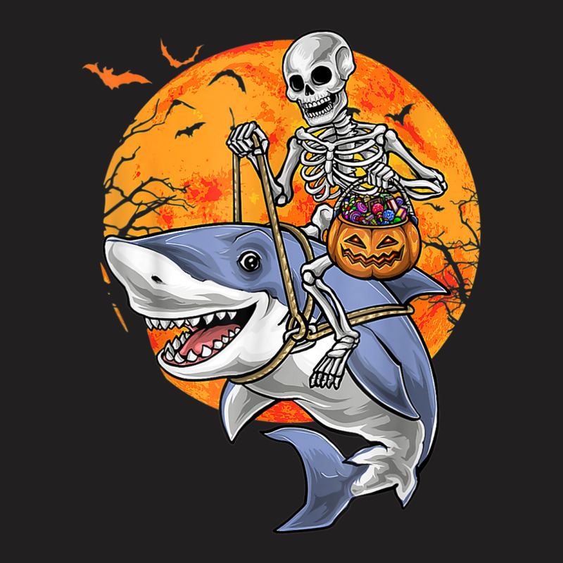 Halloween Skeleton Shark Kids Boys Girls Funny Halloween T-shirt | Artistshot