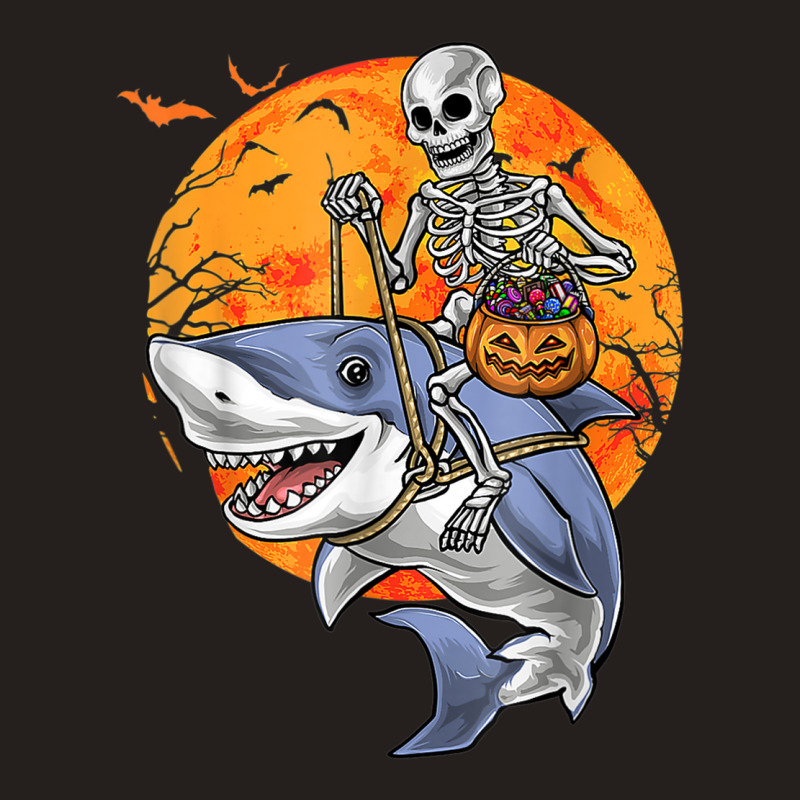 Halloween Skeleton Shark Kids Boys Girls Funny Halloween Tank Top | Artistshot