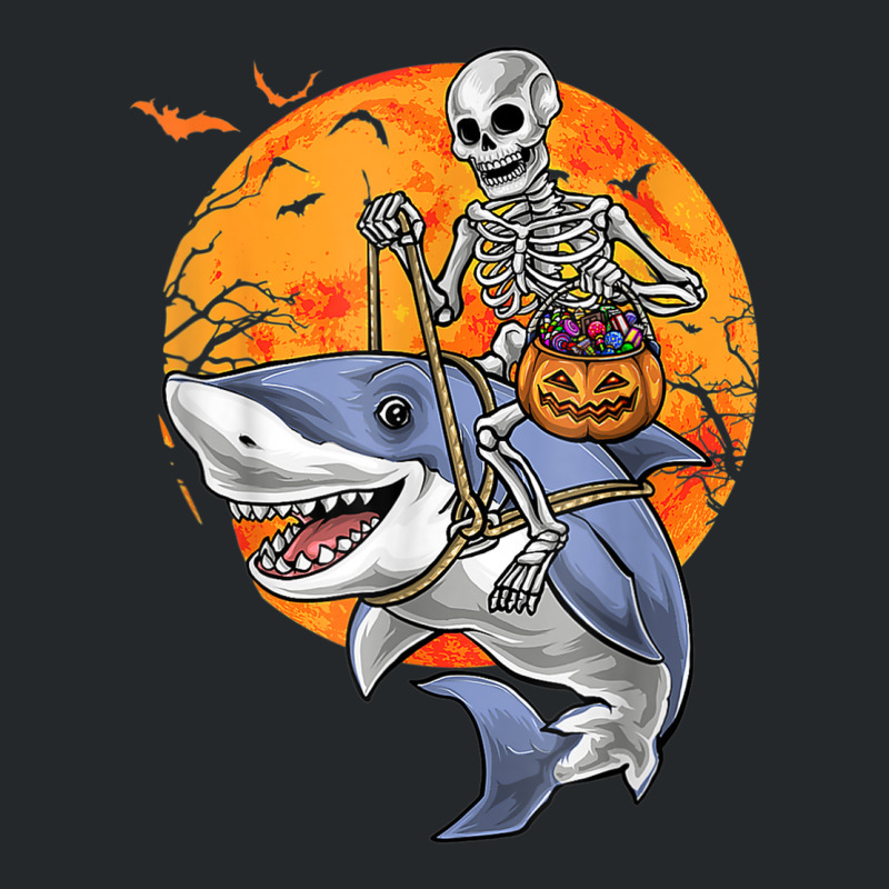 Halloween Skeleton Shark Kids Boys Girls Funny Halloween Crewneck Sweatshirt | Artistshot