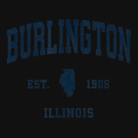 Burlington Illinois Il Vintage Athletic Navy Sports Design Baby Bibs | Artistshot