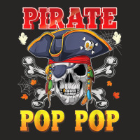 Pirate Pop Pop Skull Crossbones Halloween Costume Family Ladies Fitted T-shirt | Artistshot