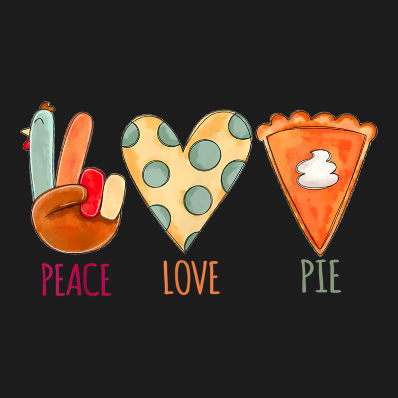 Peace Love Pie Food Fall Turkey Hand Sign Thanksgiving Party Hoodie & Jogger Set | Artistshot