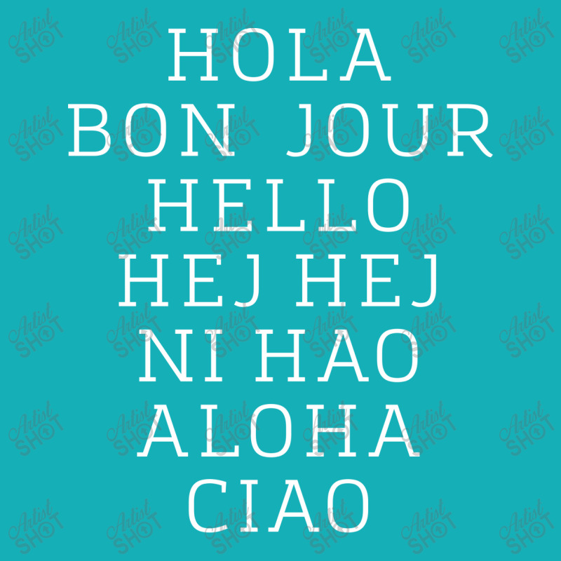 Hello 7 Languages Hola Bonjour Ni Hao Chinese French Italian Portrait Canvas Print | Artistshot