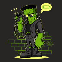 Frankenstein With Low Battery On Halloween Ladies Fitted T-shirt | Artistshot