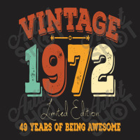 Vintage 1972, 50th Birthday Gift T-shirt | Artistshot