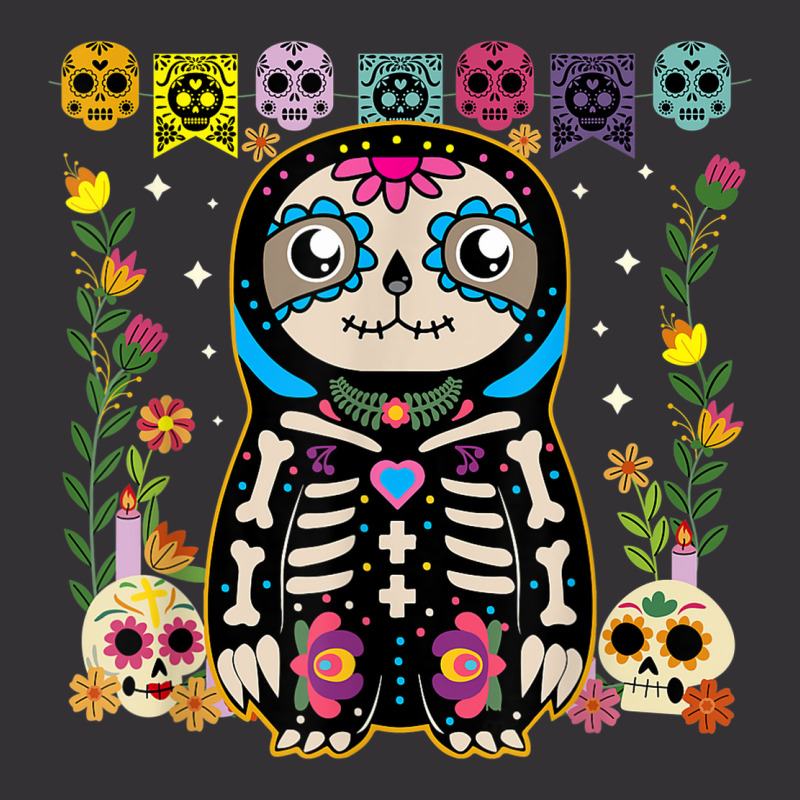 Mexican Calavera Sugar Skull Sloth Dia De Muertos Halloween Vintage Short by August | Artistshot