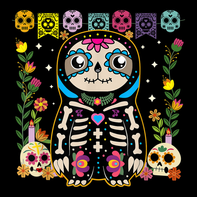 Mexican Calavera Sugar Skull Sloth Dia De Muertos Halloween Fleece Short by August | Artistshot