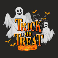 Trick Or Treat Halloween Pumpkin Ghost Halloween Costume Ladies Fitted T-shirt | Artistshot