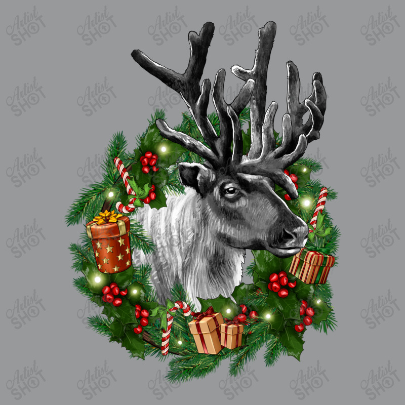 Reindeer With Christmas Wreath Unisex Hoodie | Artistshot