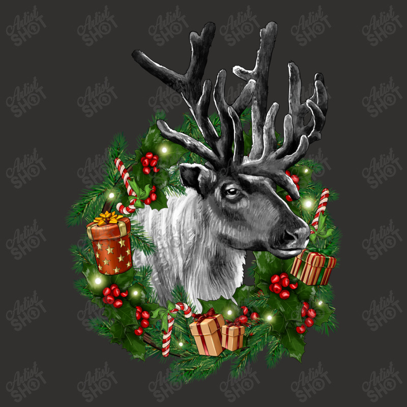 Reindeer With Christmas Wreath Champion Hoodie | Artistshot