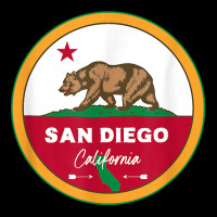 I Love San Diego California Ca Flag And Bear Badge Pocket T-shirt | Artistshot