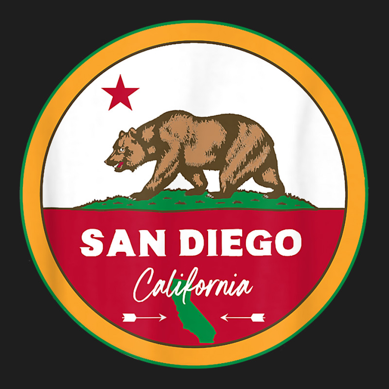 I Love San Diego California Ca Flag And Bear Badge Classic T-shirt by JamesPlyler | Artistshot