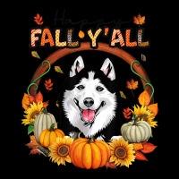 Happy Fall Y'all Siberian Husky Watercolor Pumpkin Autumn Pocket T-shirt | Artistshot