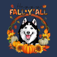 Happy Fall Y'all Siberian Husky Watercolor Pumpkin Autumn Men Denim Jacket | Artistshot