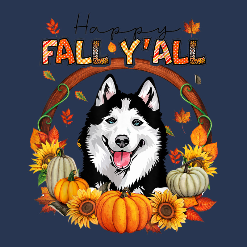 Happy Fall Y'all Siberian Husky Watercolor Pumpkin Autumn Men Denim Jacket by Bewitch | Artistshot