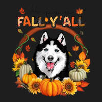 Happy Fall Y'all Siberian Husky Watercolor Pumpkin Autumn Classic T-shirt | Artistshot