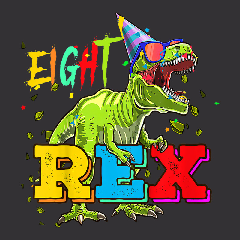 Kids Eight Rex 8th Birthday Gifts Eighth Dinosaur 8 Year Old Boy Vintage Short | Artistshot