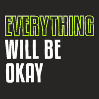 Womens Everything Will Be Okay Positive Vibes Casual Inspirational V N Ladies Fitted T-shirt | Artistshot