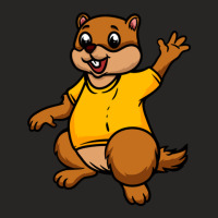 Cute Anthropomorphic Human-like Cartoon Character Marmot In Clothes Ladies Fitted T-shirt | Artistshot