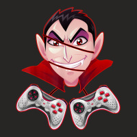 Funny Vampire With Gaming Controllers Halloween Costume Day Ladies Fitted T-shirt | Artistshot