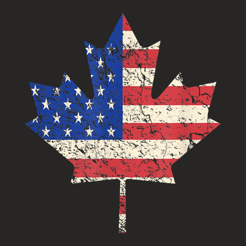 Combined American Canadian Flag Usa Canada Maple Leaf Ladies Fitted T-Shirt by JustinStringer | Artistshot