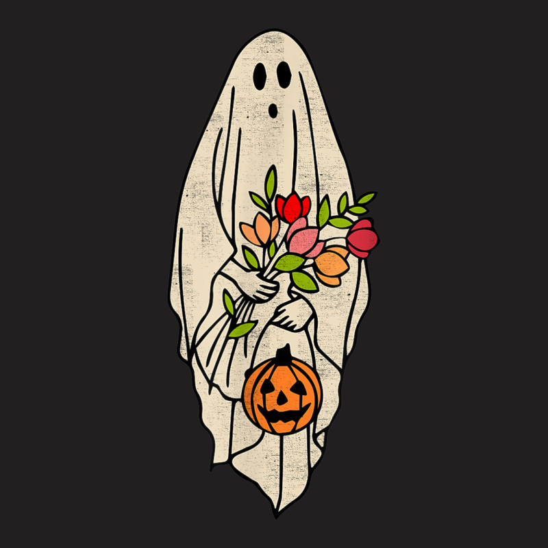 Vintage Floral Ghost Pumpkin Halloween Costume Men Women T-shirt | Artistshot