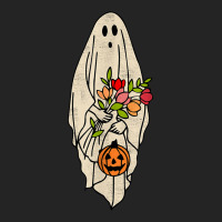 Vintage Floral Ghost Pumpkin Halloween Costume Men Women 3/4 Sleeve Shirt | Artistshot