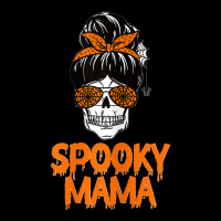 Womens Spooky Mama Lazy Halloween Costume Skull Messy Bun V-neck Tee | Artistshot