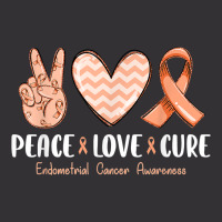 Peace Love Hope Endometrial Cancer Awareness Peach Ribbon Vintage Hoodie | Artistshot