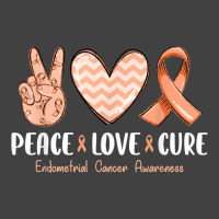 Peace Love Hope Endometrial Cancer Awareness Peach Ribbon Vintage T-shirt | Artistshot