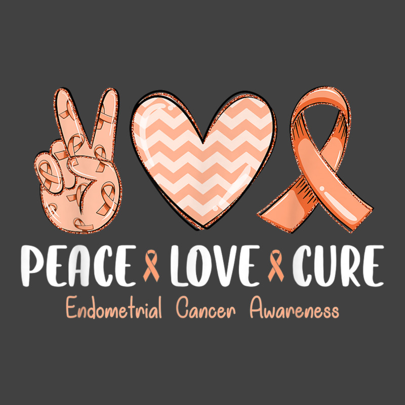 Peace Love Hope Endometrial Cancer Awareness Peach Ribbon Vintage T-Shirt by Complete | Artistshot