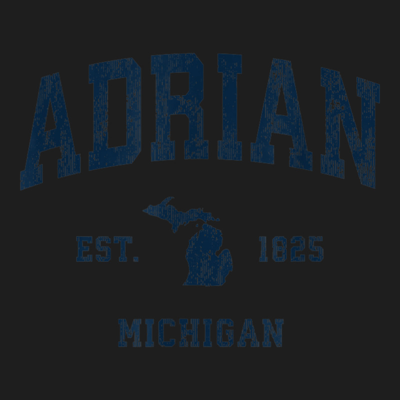 Adrian Michigan Mi Vintage Athletic Navy Sports Design Classic T-shirt by Sombre | Artistshot