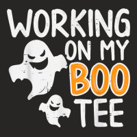 Working On My Boo Tee Funny Halloween Costume Men Women Gym Ladies Fitted T-shirt | Artistshot