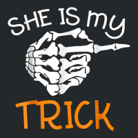 She Is My Trick With Halloween Night Costume Skeleton Finger Crewneck Sweatshirt | Artistshot