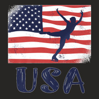 Ice Skating Dance Usa Vintage Support American Usa Flag Premium Ladies Fitted T-shirt | Artistshot