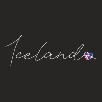 Ísland Simple Love Icelandic Flag Heart On Iceland Ladies Fitted T-shirt | Artistshot