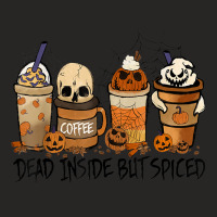 Dead Inside But Spiced Pumpkin Halloween Spooky Season Ghost Ladies Fitted T-shirt | Artistshot