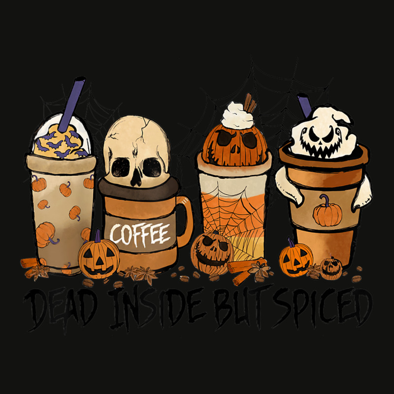 Dead Inside But Spiced Pumpkin Halloween Spooky Season Ghost Scorecard Crop Tee by Orchid | Artistshot