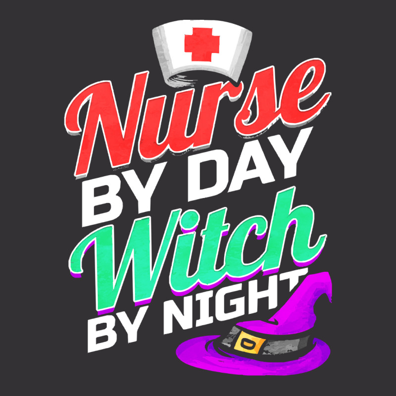 Nurse By Day Witch By Night Costume Halloween T Shirt Vintage Short | Artistshot