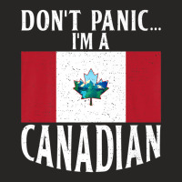 Canadian Flag Dont Panic Im A Canadian Canada Premium T Shirt Ladies Fitted T-shirt | Artistshot